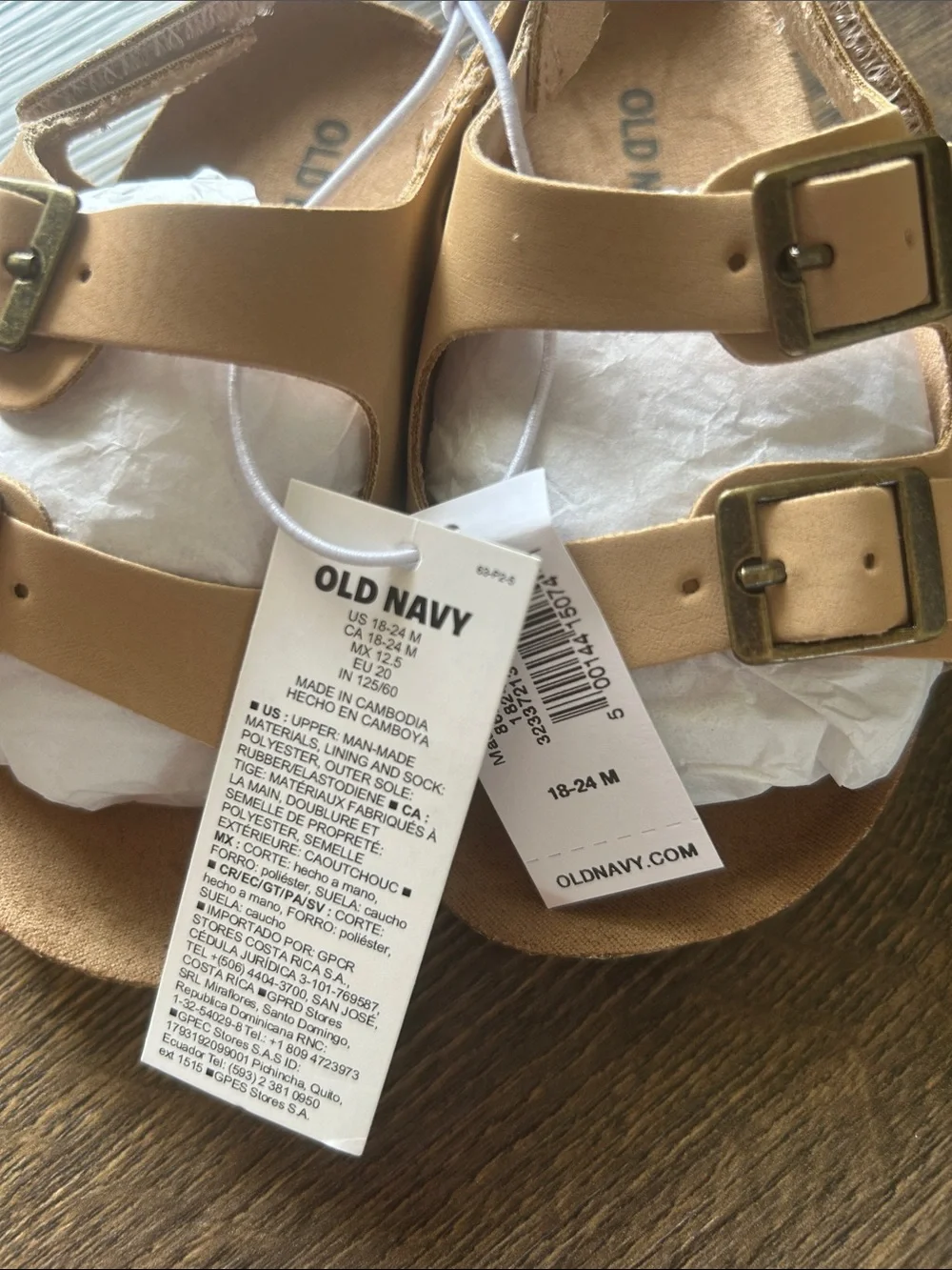 Old Navy Kids Tan Double-Buckle Slingback Sandals